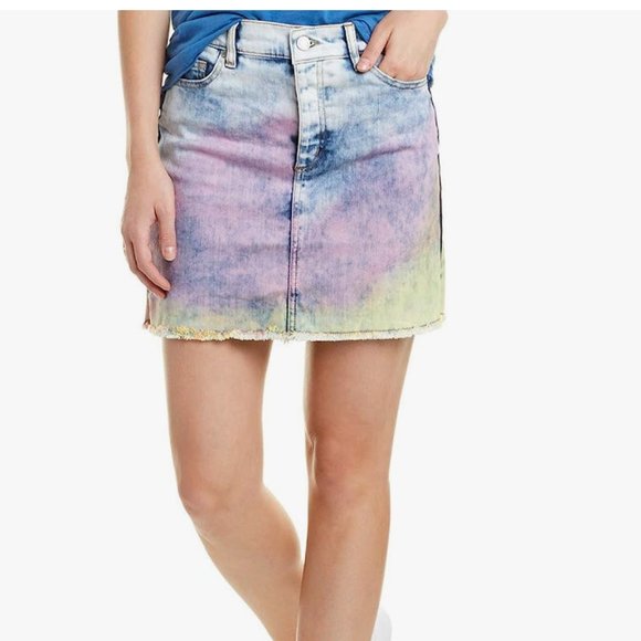 NWT Zadig & Voltaire Juicy Tie And Dye Denim Mini Skirt Size 34 (Medium) - Picture 1 of 8